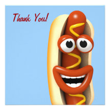 Merci ! Hot-dog riant - merci Faire-parts