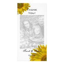 Merci jaune de tournesol photocarte customisée