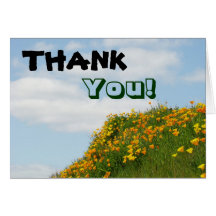 Merci ! Mercis de pavots de ciel bleu de cartes de