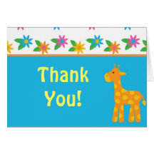 Merci mignon d'animal de jungle carte de vœux