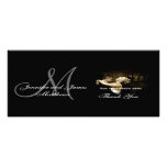 Merci noir et blanc élégant de mariage de monogram bristols personnalisés