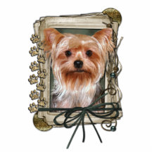 Merci - pattes en pierre - Yorkshire Terrier Photo Sculpture