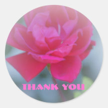 Merci, peinture de rose rouge autocollant