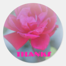 Merci, peinture de rose rouge autocollants