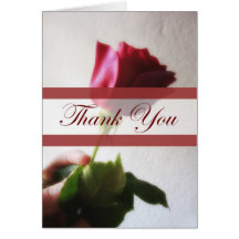 Merci rose rouge foncé de tentation carte de vœux