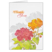 Merci rouge et orange exotique de mariage de resso carte de vœux