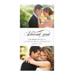 Merci simplement élégant de mariage - blanc cartes avec photo