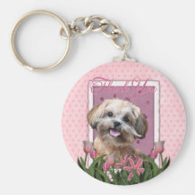 Merci - tulipes roses - ShihPoo - Maggie Porte-clef