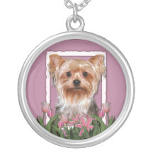 Merci - tulipes roses - Yorkshire Terrier Colliers Personnalisés