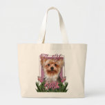 Merci - tulipes roses - Yorkshire Terrier Sac Fourre-tout