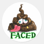 merde faite face autocollants