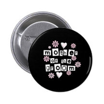 Mère de blanc de marié sur le noir pin's
