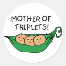Mère de cosse de triplets autocollant rond