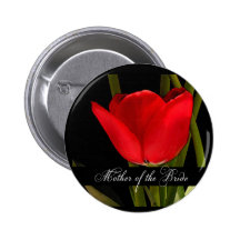Mère de tulipe peinte par rouge de la jeune mariée pin's
