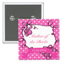 Mère du bouton de mariage de jeune mariée/marié pin's avec agrafe