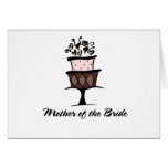 Mère du gâteau de jeune mariée cartes de vœux