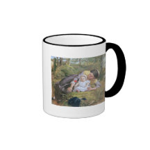 Mère et enfant avec un pavot tasse
