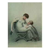 Mère et enfant carte postale