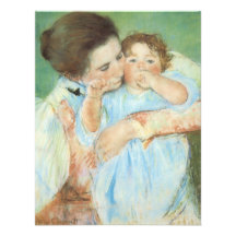 Mère et enfant par Cassatt, impressionisme vintage Invitation Personnalisable
