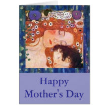 Mère et enfant par Klimt Carte De Vœux
