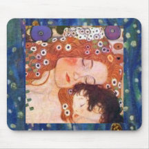Mère et enfant par Klimt Tapis De Souris