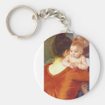 Mère et enfant par Pierre Renoir Porte-clef