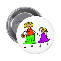 Mère et fille badge avec épingle