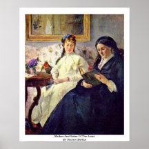 Mère et soeur de l'artiste par Morisot Berthe Affiches