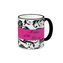 Mère noire, blanche, rose de damassé de la tasse d