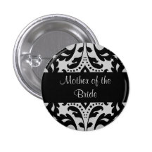 Mère noire et grise de damassé de victorian de jeu badge avec épingle