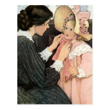 Mère vintage et enfant ; Jessie Willcox Smith Cartes Postales