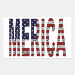'MERICA - Drapeau grunge des Etats-Unis Sticker Rectangulaire