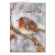 merle et flocons de neige de noel de joyeux cartes