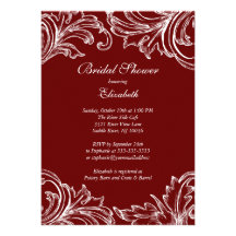 Merlot nuptiale d'invitation de douche de damassé 