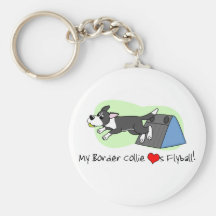 Mes amours Flyball Keychain de border collie Porte-clés