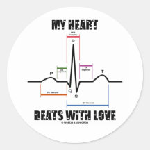 Mes battements de coeur avec amour (électrocardiog adhésifs ronds