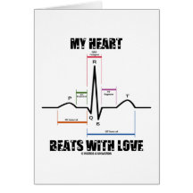 Mes battements de coeur avec amour (électrocardiog carte de vœux