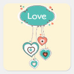 Mes coeurs de Valentine - tba Sticker Carré