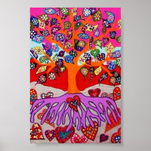 Mes fleurs de coeur pour vous arbre d'affiche de l