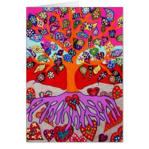 Mes fleurs de coeur pour vous arbre de la vie carte de vœux