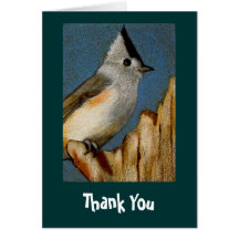 MÉSANGE TUFTÉE, Merci Carte De Vœux