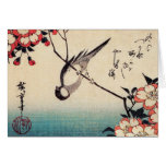 Mésanges sur une branche de cerise, Hiroshige cartes