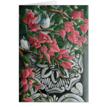 Mésanges tuftées sur Bougainvilla Cartes De Vœux