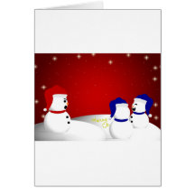 Message de Noël de bonhomme de neige Carte