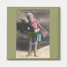 message de Noël de l'amour Magnets