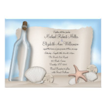 Message d'une bouteille - invitations de mariage d