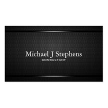 Métal noir professionnel de Minimalistic texturisé Cartes De Visite Personnelles