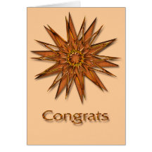 Metallica brillant et satin Starburst Congrats Cartes De Vœux