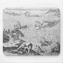Méthode indienne de pêche à la baleine, d'un compt tapis de souris