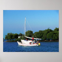 Métier de pêche et skiff, Belize Poster